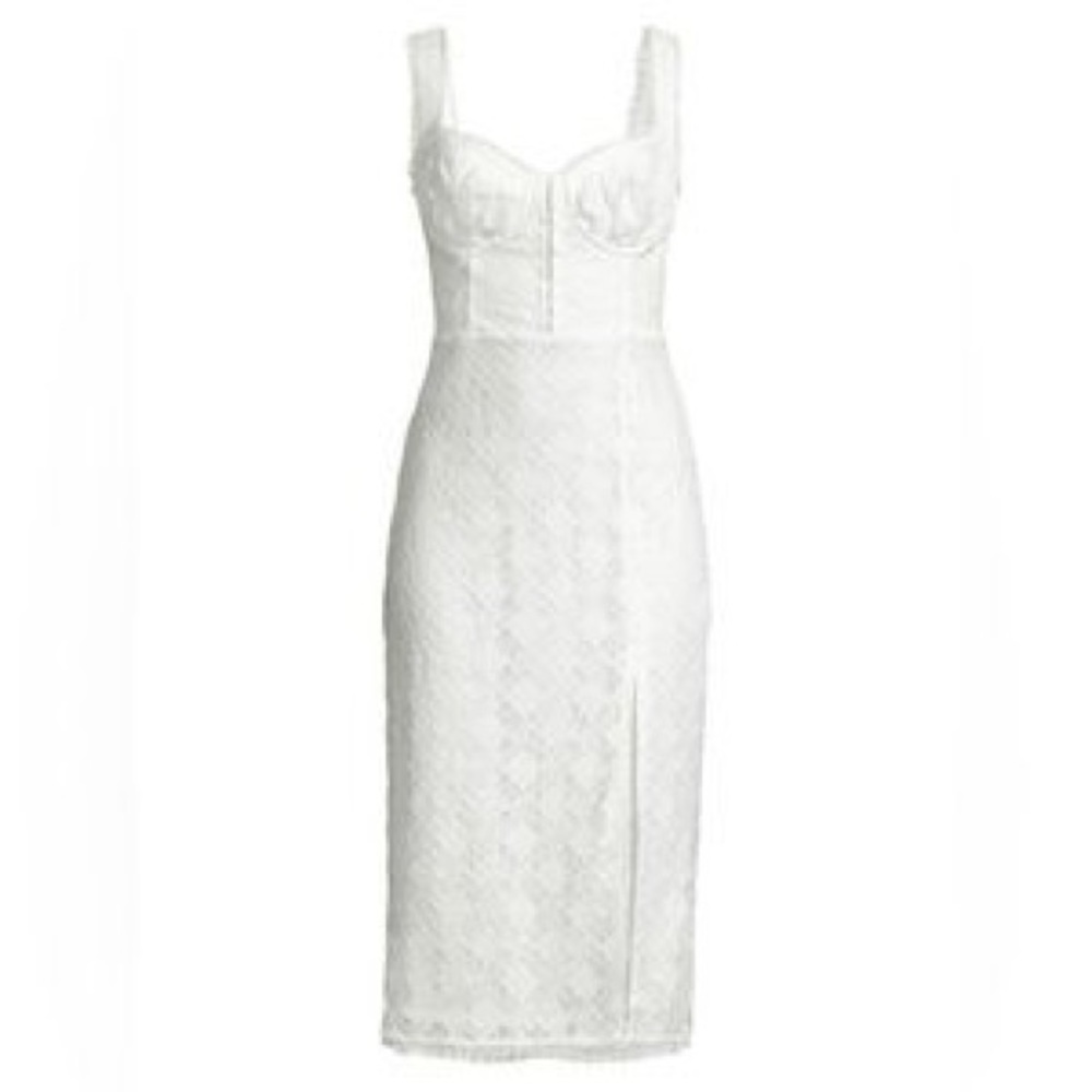 Astr White Lace Midi Dress